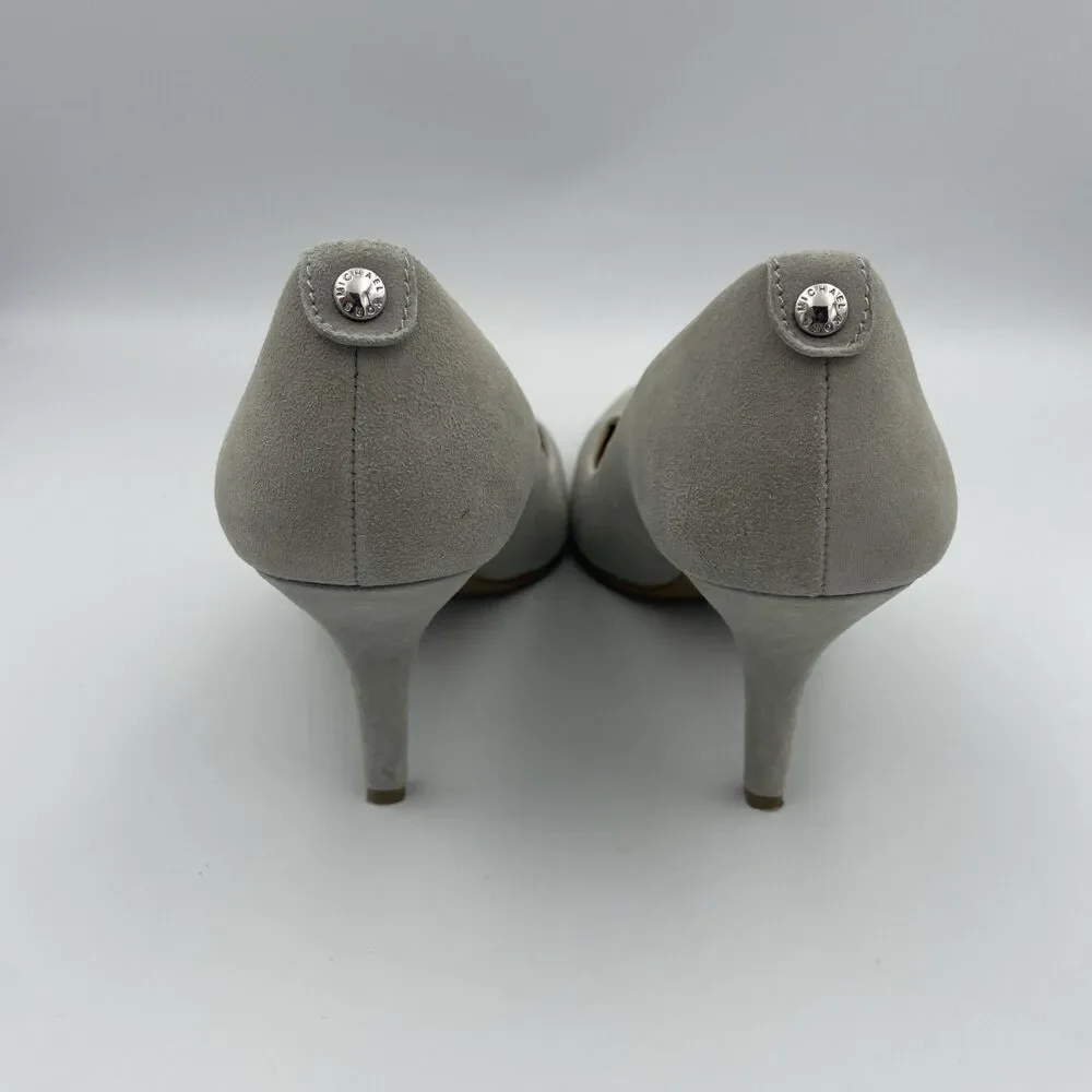 Michael Kors Dorothy Flex Pump Heels Size 7.5 Grey Suede Slip On Pointy Toe Shoe - Picture 6 of 9
